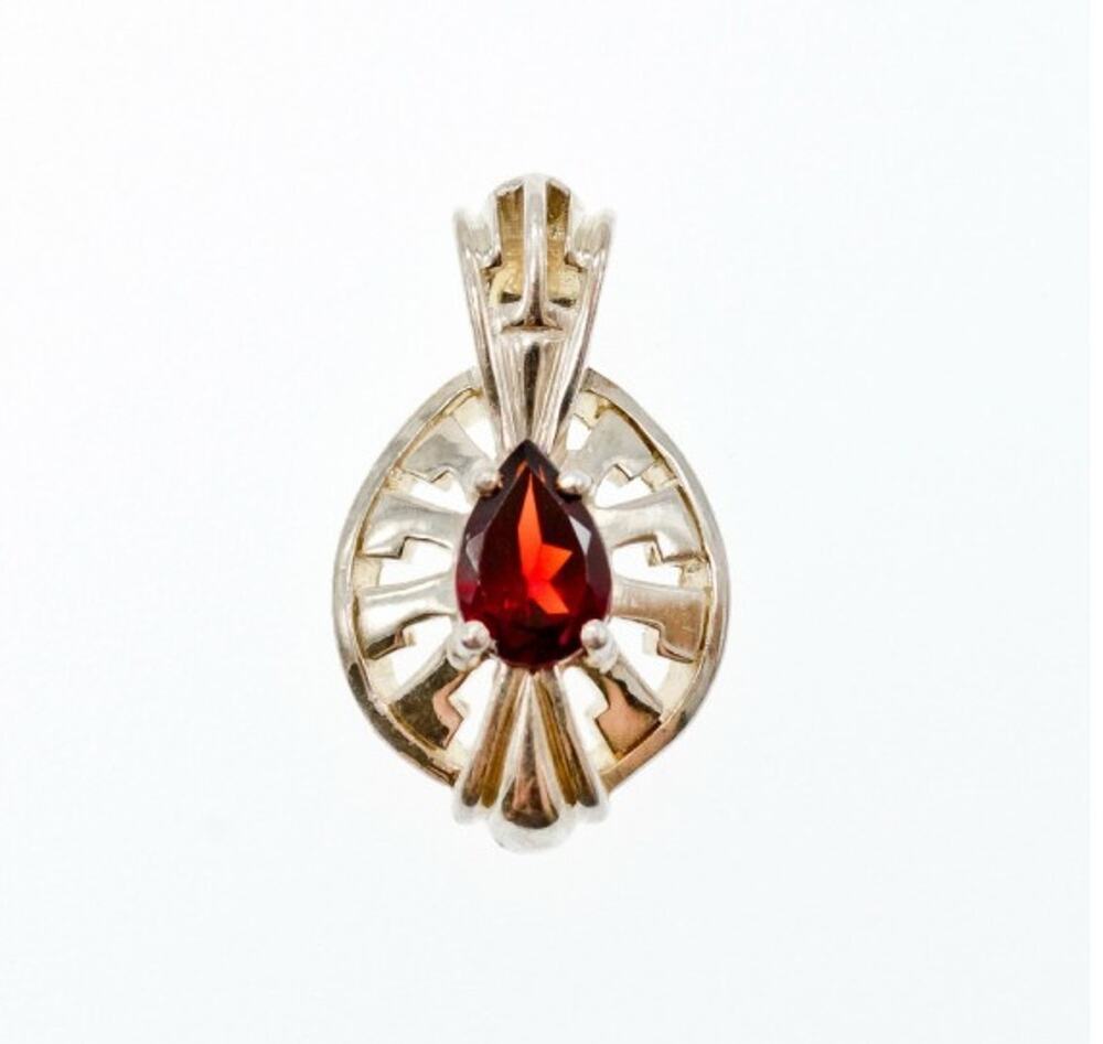 925 Sterling Silver Garnet Pendant